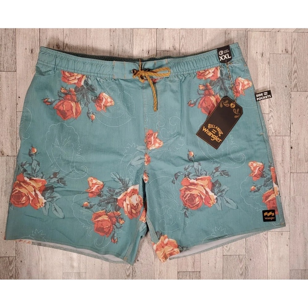 Billabong Wrangler Board Shorts 2X Swim Trunks Men's Bloom Layback NEW